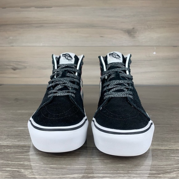 Black/Rainbow Camouflage Glitter VANS old skool Platform shoes womens size 8.5 - Picture 3 of 8